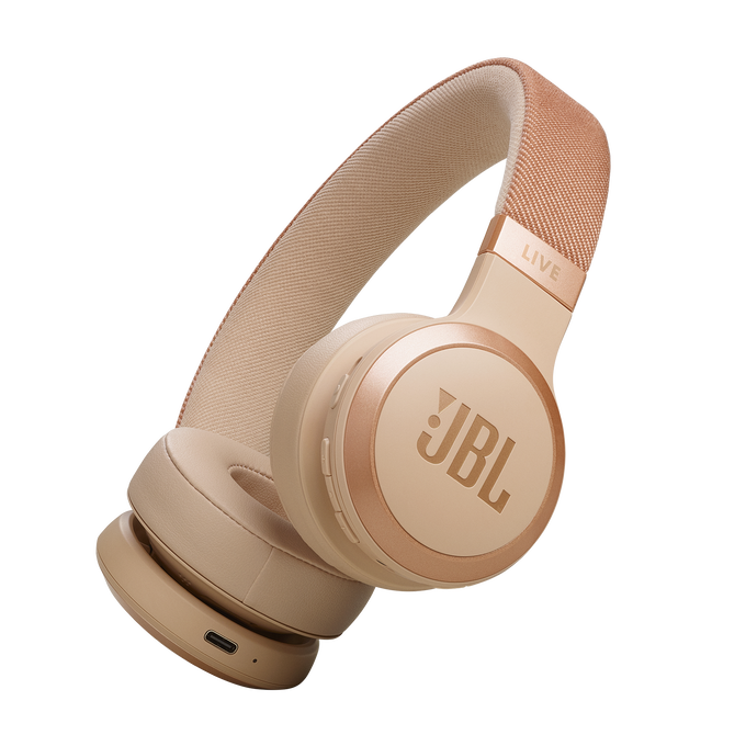 JBL Live 670NC On-Ear Noise-Cancelling Headphones – Sandstone
