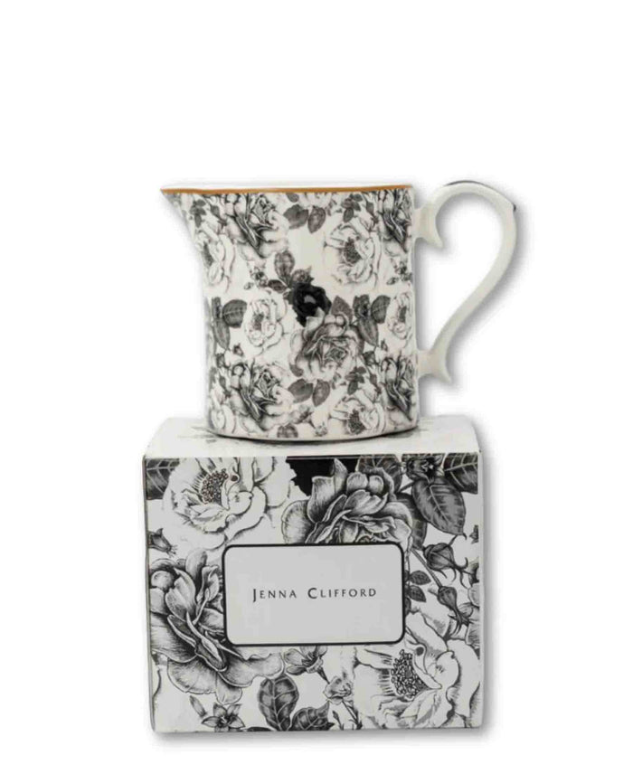 Jenna Clifford Black Rose Creamer - White
