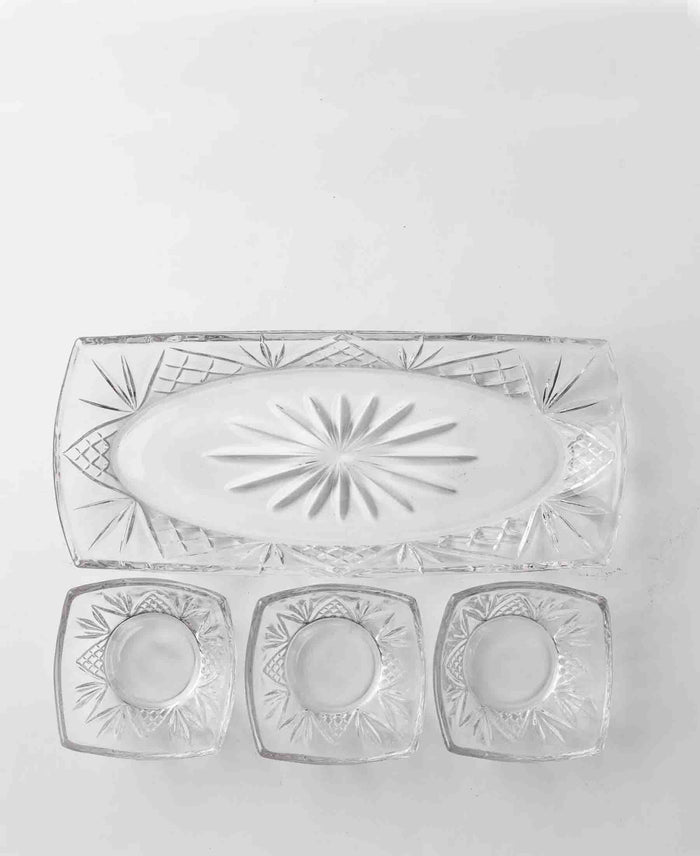 Jenna Clifford Paris Tray With 3 Small Bowls - Clear