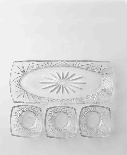 Jenna Clifford Paris Tray With 3 Small Bowls - Clear