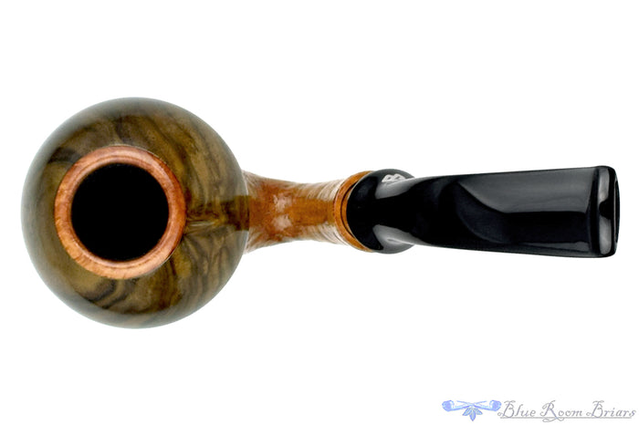 Blue Room Briars is proud to present this Johny Pipes Calabah 2021 Sandblast Calabash with Brass