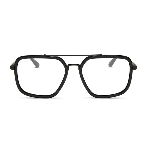 diff eyewear featuring the jordan navigator prescription glasses with a matte black frame front view