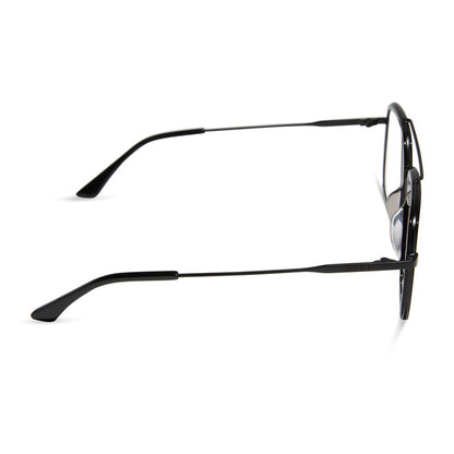 diff eyewear featuring the jordan navigator prescription glasses with a matte black frame side view