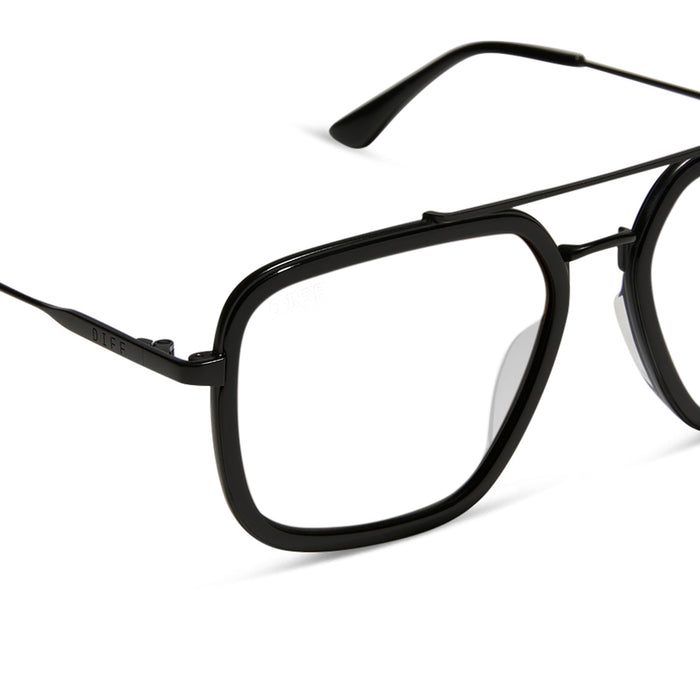 diff eyewear featuring the jordan navigator prescription glasses with a matte black frame detailed view
