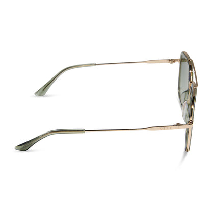 diff eyewear featuring the jordan navigator sunglasses with a cool matcha green frame and cool matcha gradient lenses side view