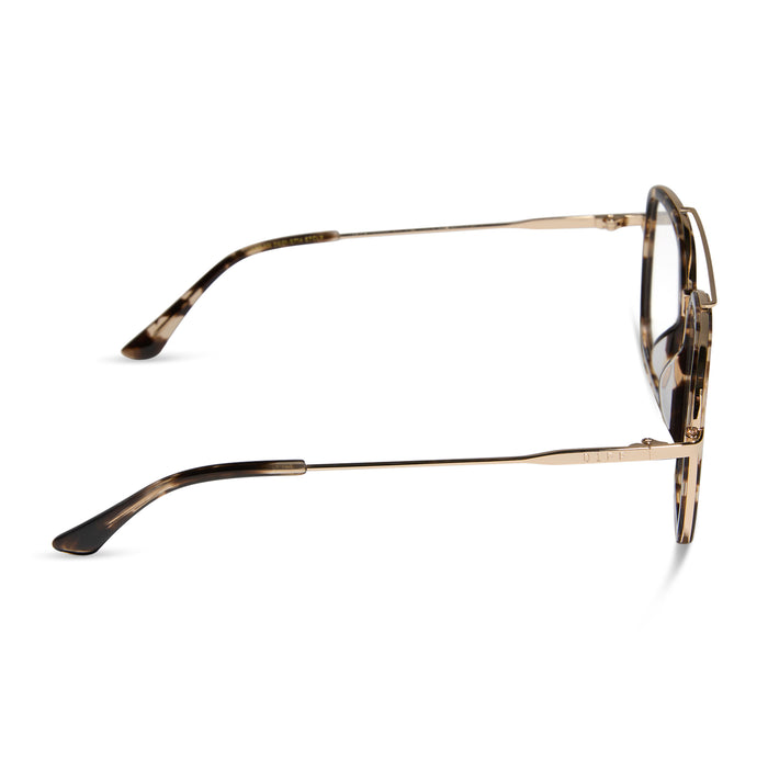 diff eyewear featuring the jordan navigator blue light technology glasses with a espresso tortoise frame side view