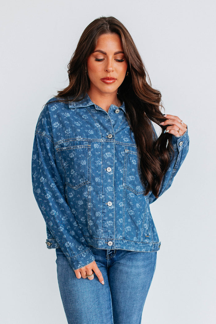 Jorlynn Floral Denim Shacket