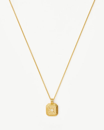Star Ridge Birthstone Pendant Necklace | 18ct Gold Vermeil/Rainbow Moonstone Necklaces Missoma