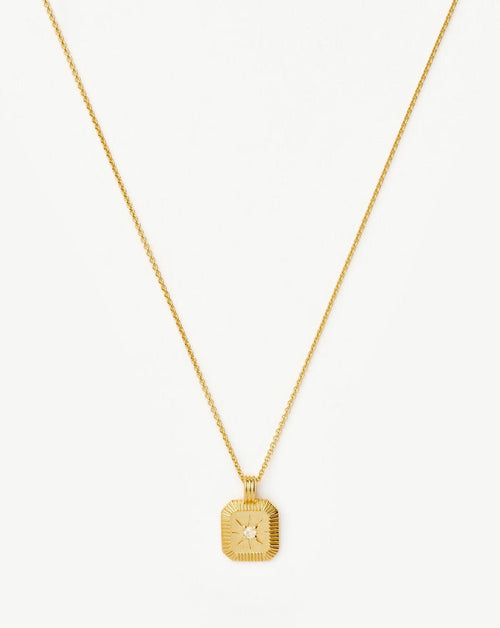 Star Ridge Birthstone Pendant Necklace | 18ct Gold Vermeil/Rainbow Moonstone Necklaces Missoma
