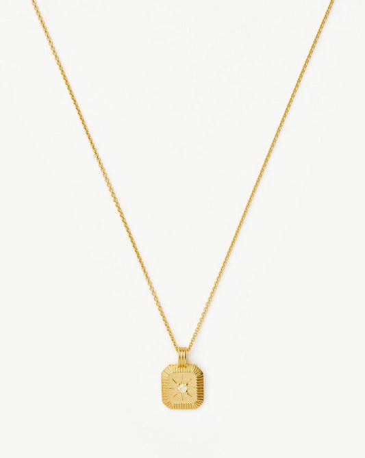Star Ridge Birthstone Pendant Necklace | 18ct Gold Vermeil/Rainbow Moonstone Necklaces Missoma