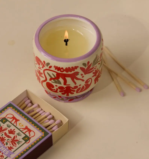 JUNGLE CERAMIC CANDLE COCONUT 8OZ