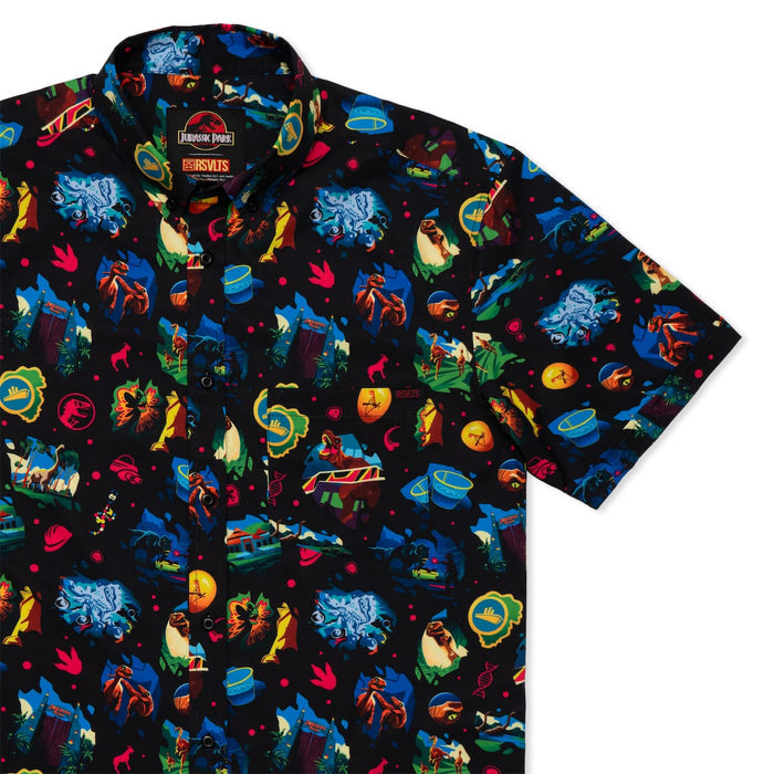 RSVLTS XS Jurassic Park Short Sleeve Shirt Jurassic Park "Neon ‘93" – KUNUFLEX Short Sleeve Shirt Jurassic Park "Neon ‘93" – KUNUFLEX Short Sleeve Shirt