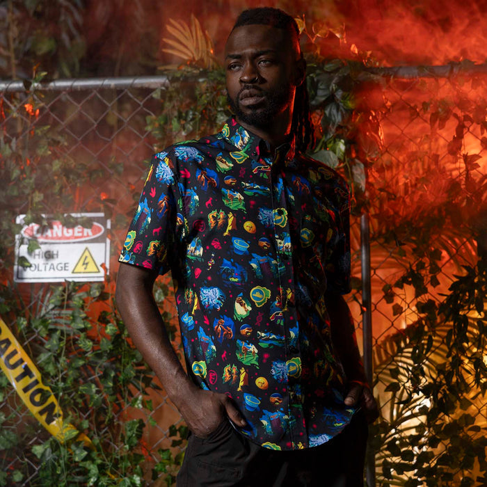RSVLTS Jurassic Park Short Sleeve Shirt Jurassic Park "Neon ‘93" – KUNUFLEX Short Sleeve Shirt Jurassic Park "Neon ‘93" – KUNUFLEX Short Sleeve Shirt
