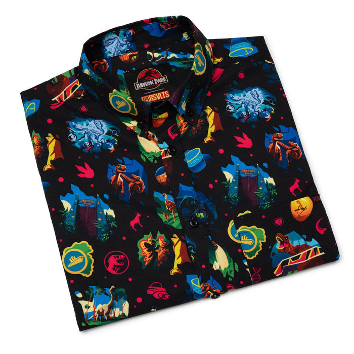 RSVLTS Jurassic Park Short Sleeve Shirt Jurassic Park "Neon ‘93" – KUNUFLEX Short Sleeve Shirt Jurassic Park "Neon ‘93" – KUNUFLEX Short Sleeve Shirt