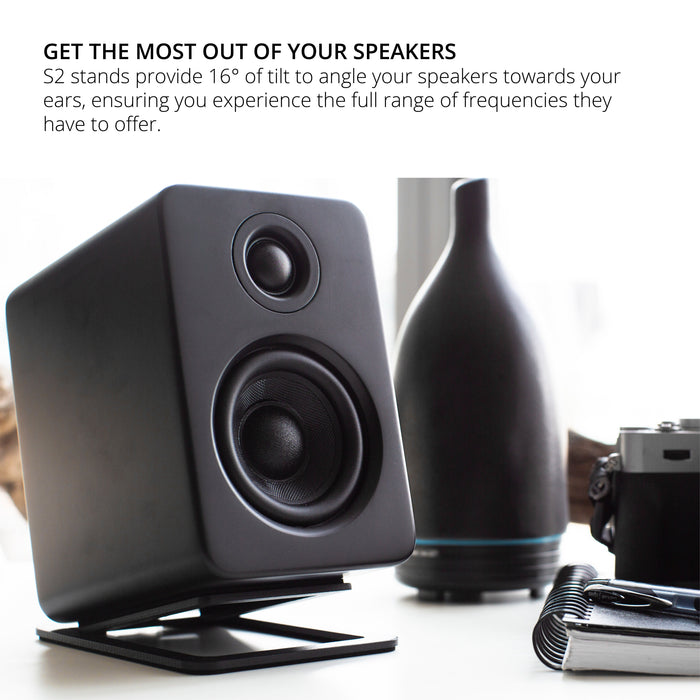 Kanto S2 Small Desktop Speaker Stands Black Black