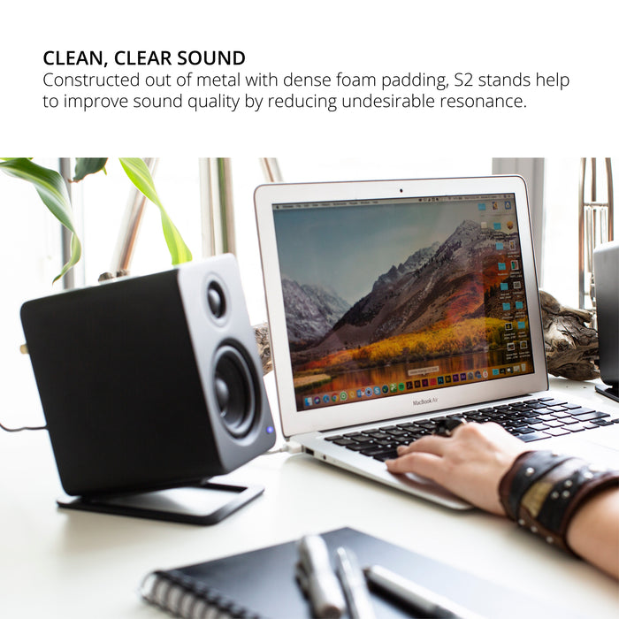 Kanto S2 Small Desktop Speaker Stands Black Black
