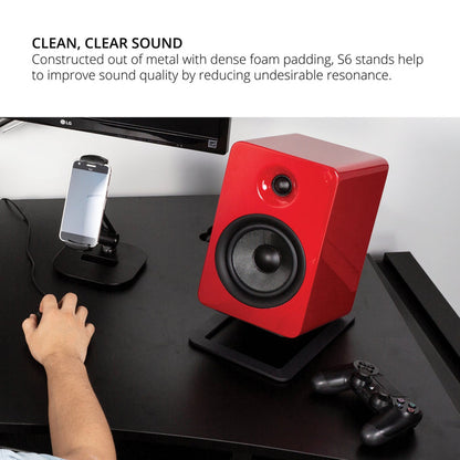 Kanto S6 Large Desktop Speaker Stands Black Black