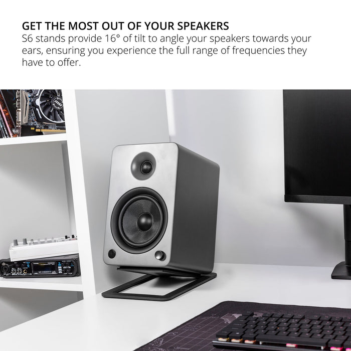 Kanto S6 Large Desktop Speaker Stands Black Black