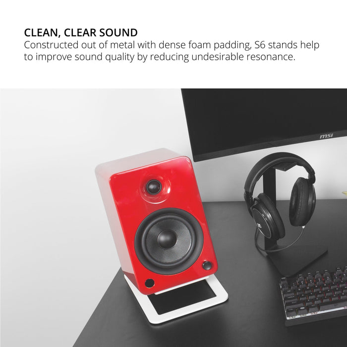 Kanto S6 Large Desktop Speaker Stands White White