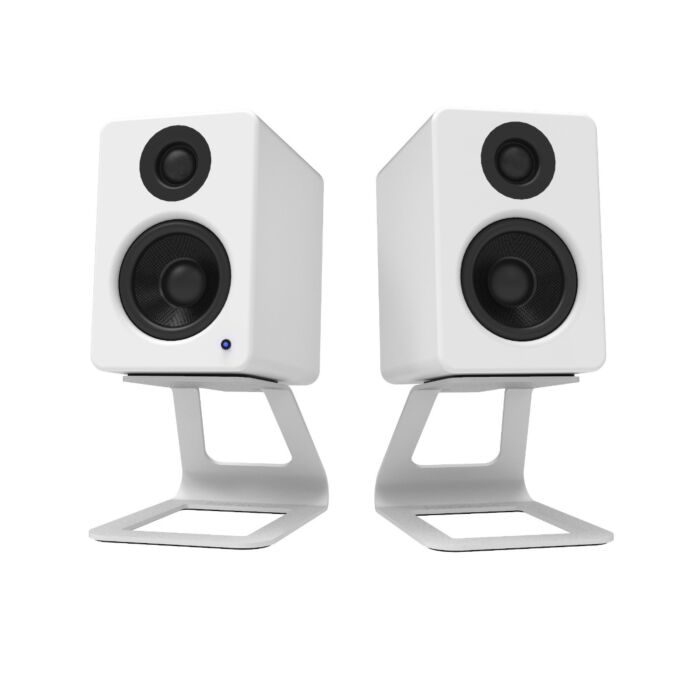 Kanto SE2 Small Elevated Desktop Speaker Stands White White