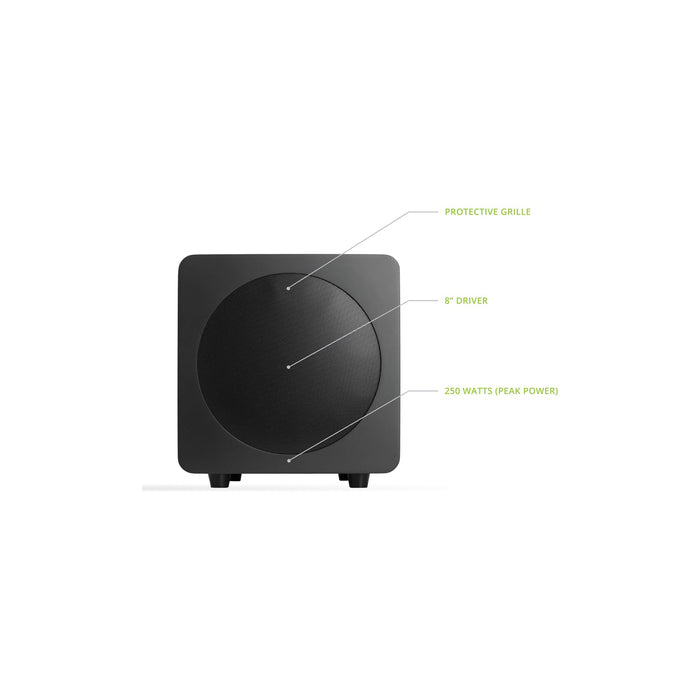 Kanto SUB8 Vinyl Subwoofer Matte Black Matte Black