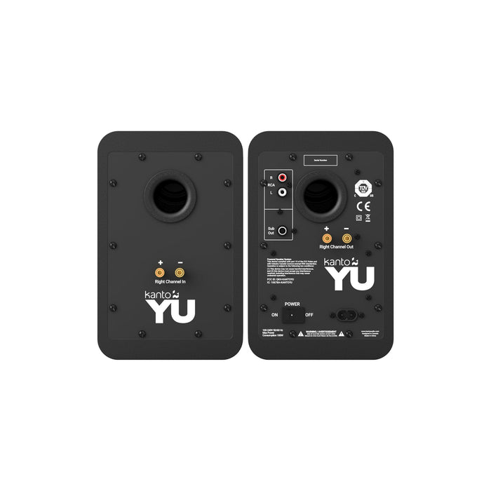 Kanto YU 140W Powered Bookshelf Speakers with Bluetooth Matte Black