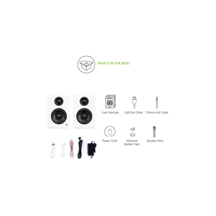Kanto YU2 Powered Desktop Speakers Matte White Matte White