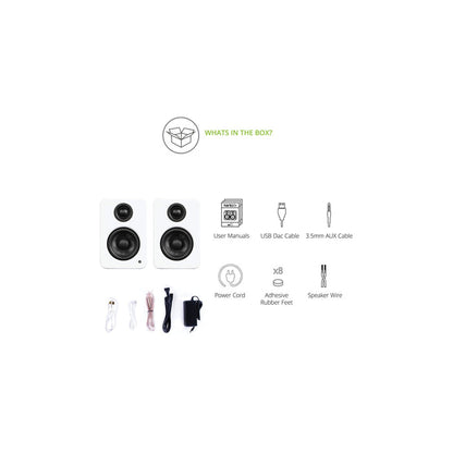 Kanto YU2 Powered Desktop Speakers Matte White Matte White