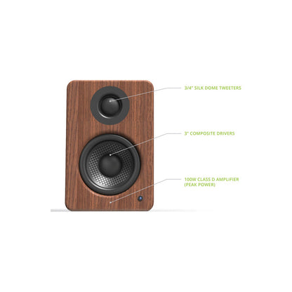 Kanto YU2 Powered Desktop Speakers Walnut Walnut