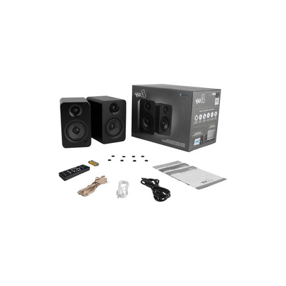 Kanto YU4 Powered Bookshelf Speakers With Bluetooth Matte Black Matte Black
