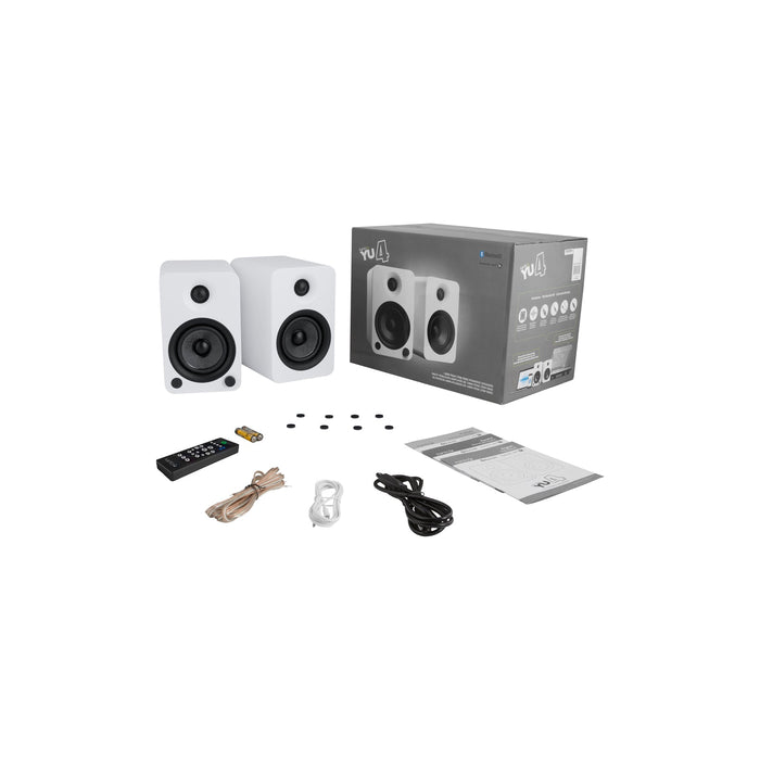 Kanto YU4 Powered Bookshelf Speakers With Bluetooth Matte White Matte White