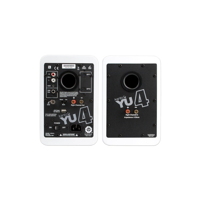 Kanto YU4 Powered Bookshelf Speakers With Bluetooth Matte White Matte White
