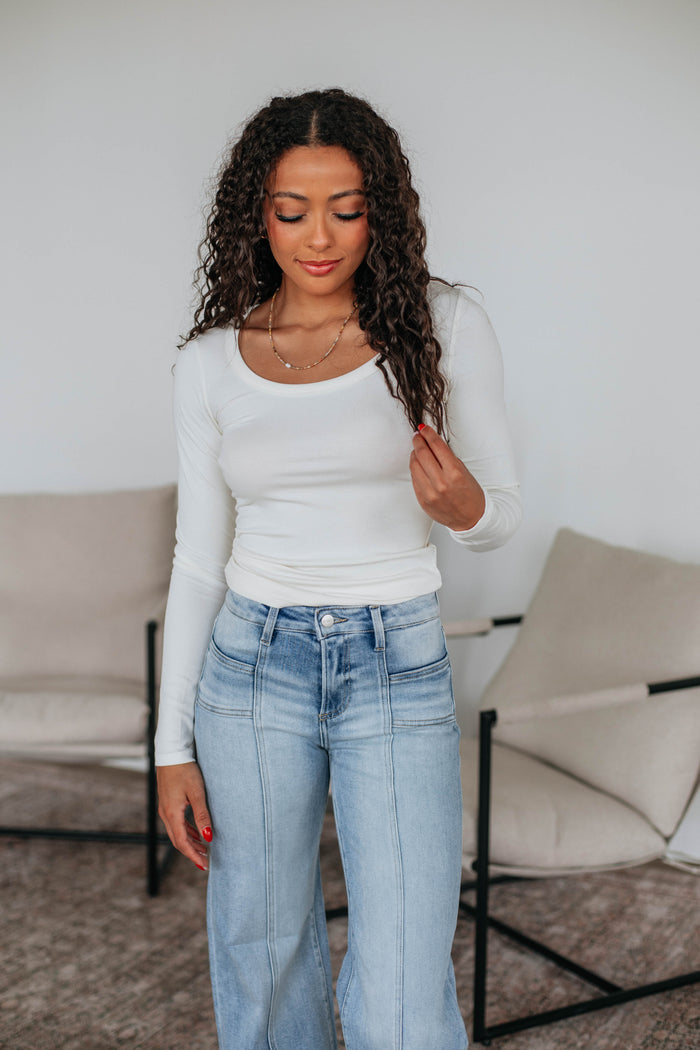 Kasen Ribbed Top - Ivory