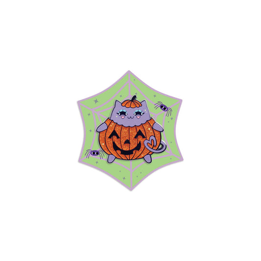Kawaii Pumpkin Kitty Enamel Pin