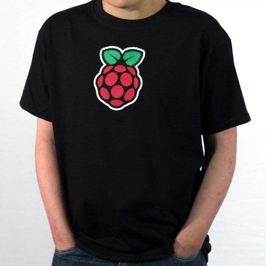 Kids Black Raspberry Pi Logo T-shirt [discontinued] by Raspberry Pi - The Pi Hut