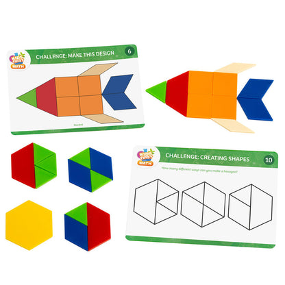 Kids First Math: Pattern Blocks Math Kit with Activity Cards STEM Thames & Kosmos