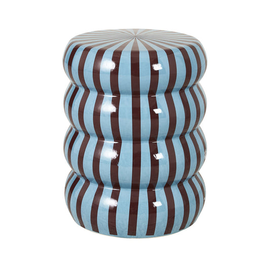 Kiro Curved Stool Dark Cocoa/Pale Blue