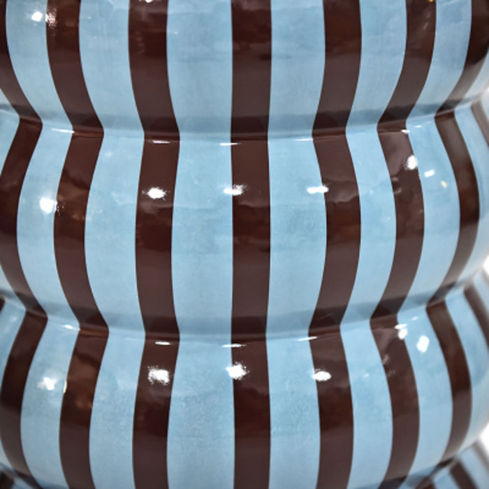 Kiro Curved Stool Dark Cocoa/Pale Blue