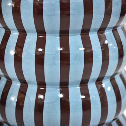 Kiro Curved Stool Dark Cocoa/Pale Blue