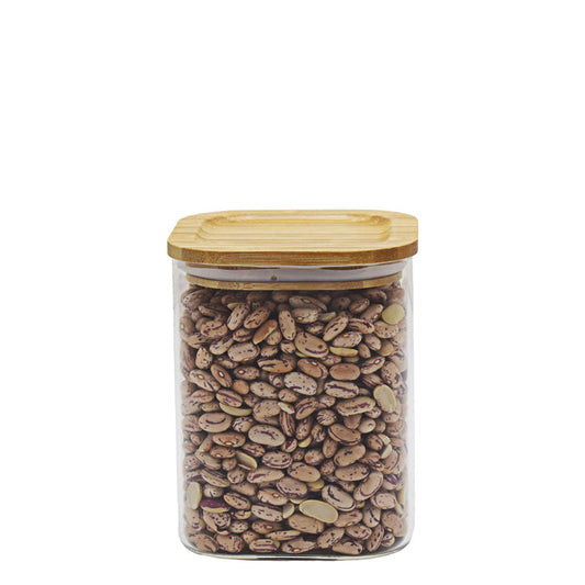 Kitchen Life 950ml Borosilicate Square Canister - Clear