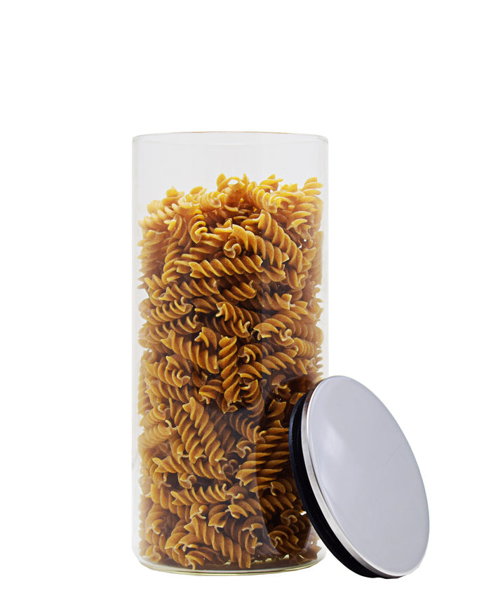 Kitchen Life Borosilicate 1.5L Canister With Silver Lid - Clear