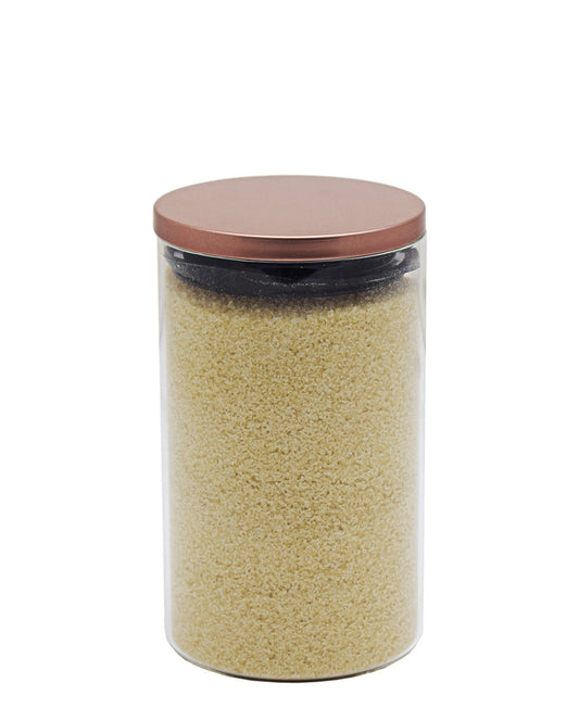 Kitchen Life Decadent Borosilicate 1L Medium Canister With Rose Gold Lid  - Clear