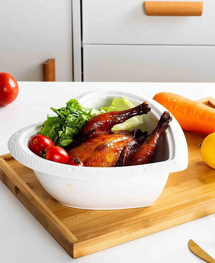 Kitchen Life Heart Casserole with Lid - White