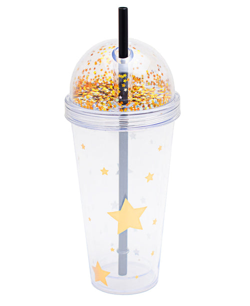Kitchen Life Plastic Tumbler DW Stripe Straw 350ML