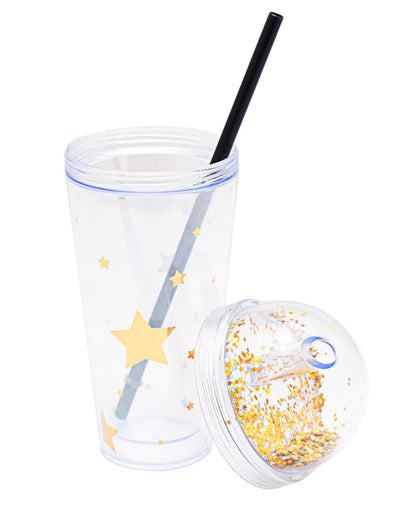 Kitchen Life Plastic Tumbler DW Stripe Straw 350ML