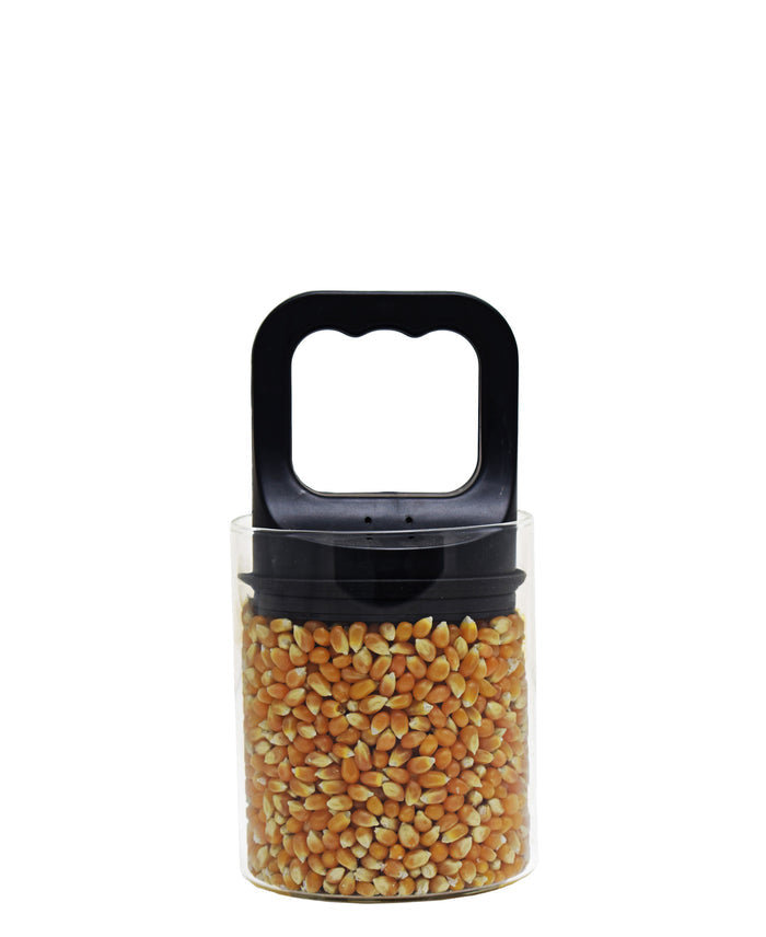Kitchen Life Small Borosilicate Canister With Black Handle - Clear