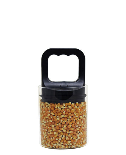 Kitchen Life Small Borosilicate Canister With Black Handle - Clear