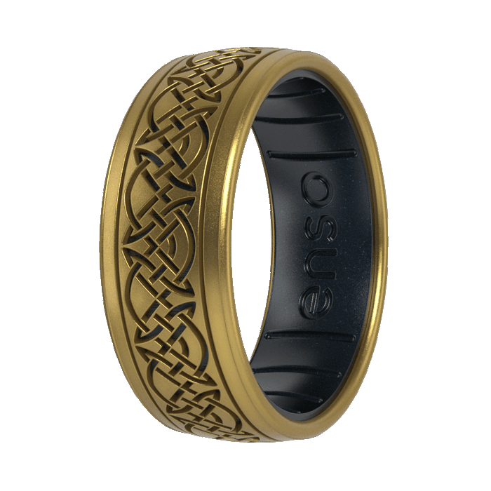 The Lord of the Rings Silicone Ring - Knots of Rohan - Antique Gold/Black Pearl