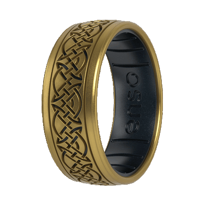The Lord of the Rings Silicone Ring - Knots of Rohan - Antique Gold/Black Pearl