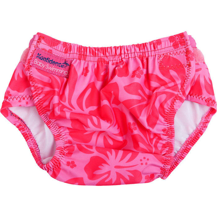 Konfidence Aquanappy O/S Swim Nappy - Pink Hibiscus Oahu